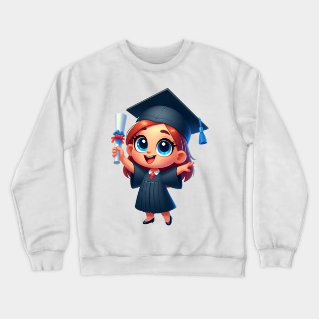 Cute Girl Graduation Crewneck Sweatshirt by Dmytro